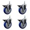Service Caster 5 Inch Blue Polyurethane 38 Inch Threaded Stem Caster Set with Brake SCC-TS20S514-PPUB-BLUE-PLB-381615-4 - alternate 1